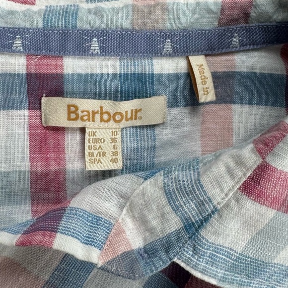 Barbour Coastal Collection Harbourside Dress Size 4 Skyline Blue Check size 6 - Picture 6 of 8